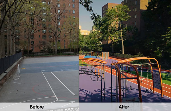 Stuytown Park in Manhattan - Before and After Shot