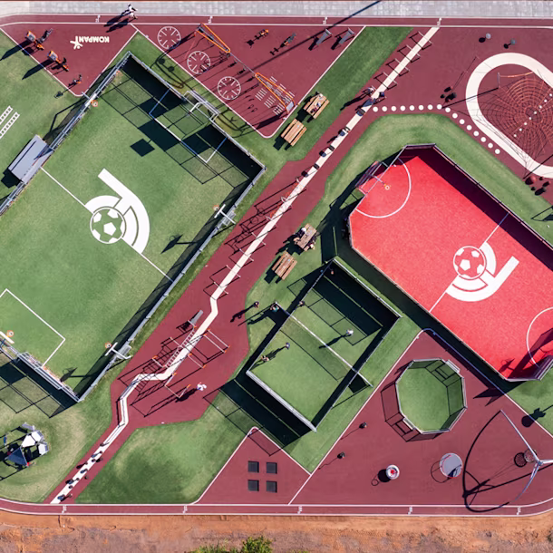 Drone shot of a multi use game area