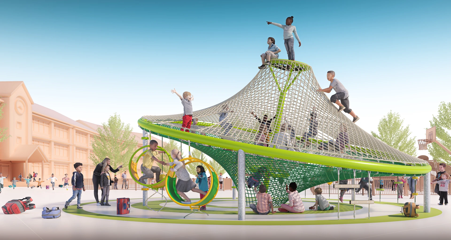 Design concept of a Cumulus Cloud rope playground