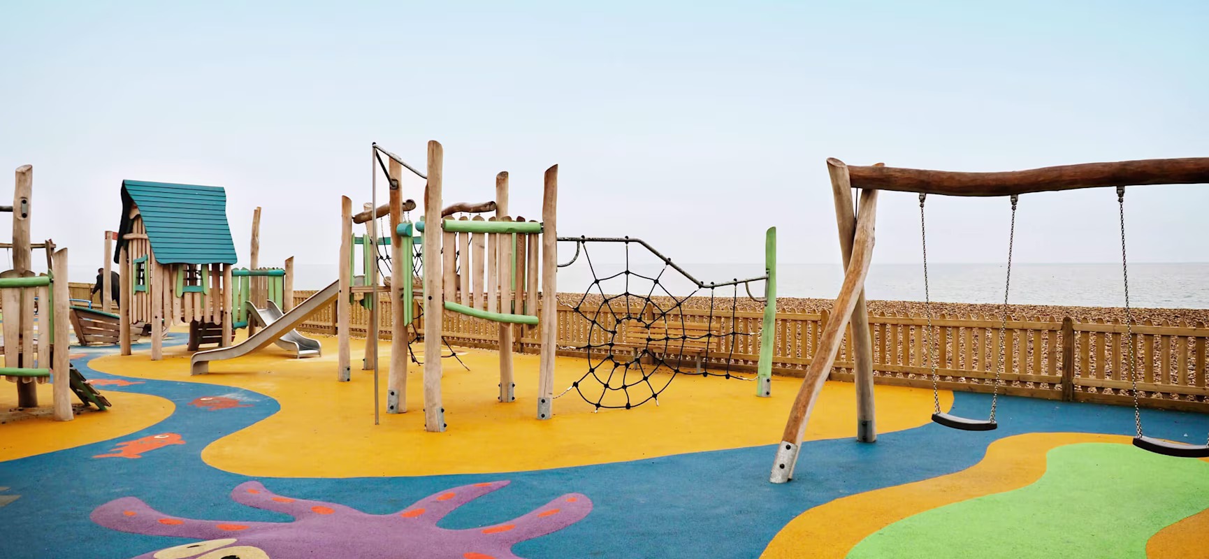 wooden playground at Bognor Regis Beach