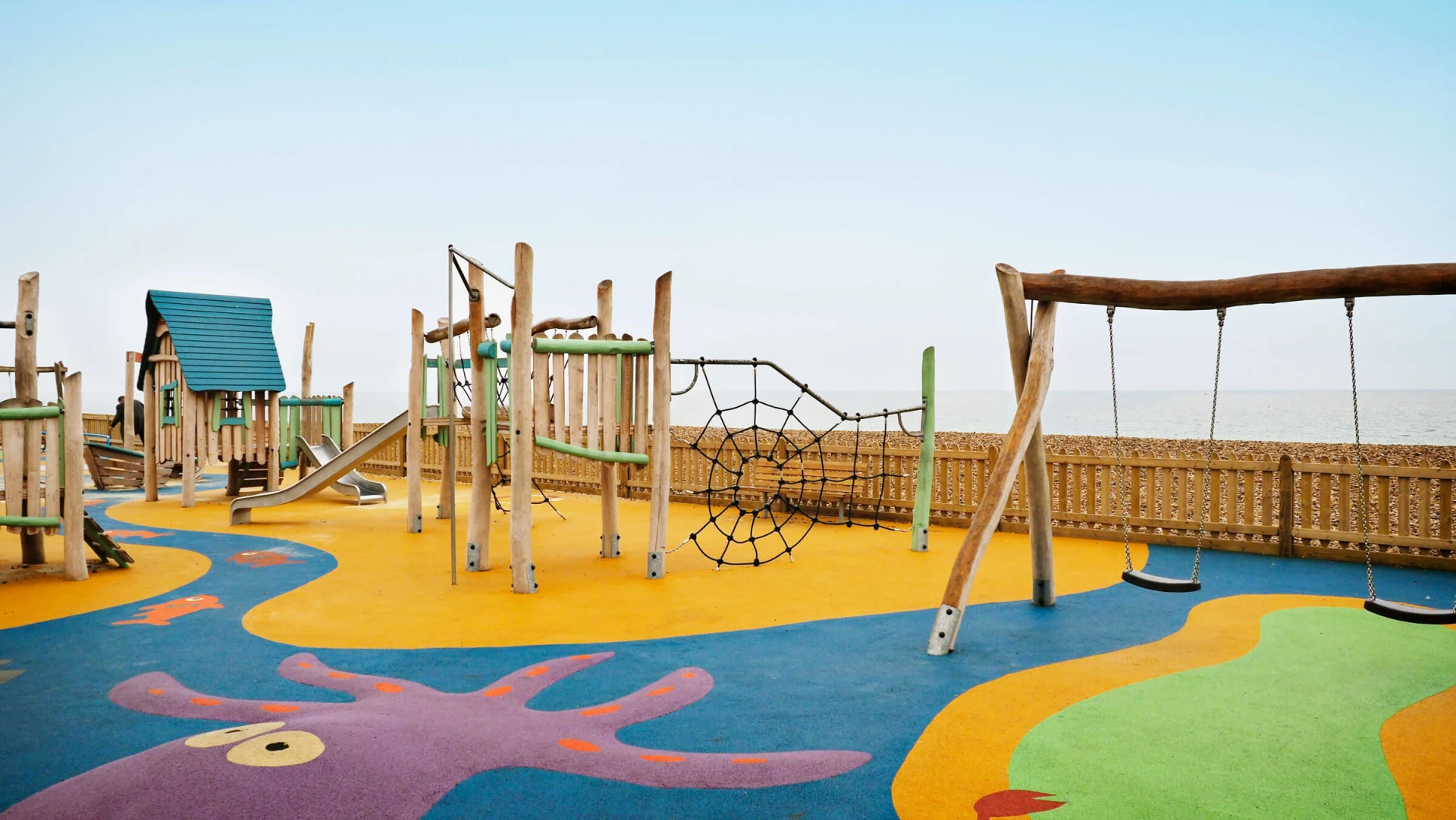 wooden playground at Bognor Regis Beach