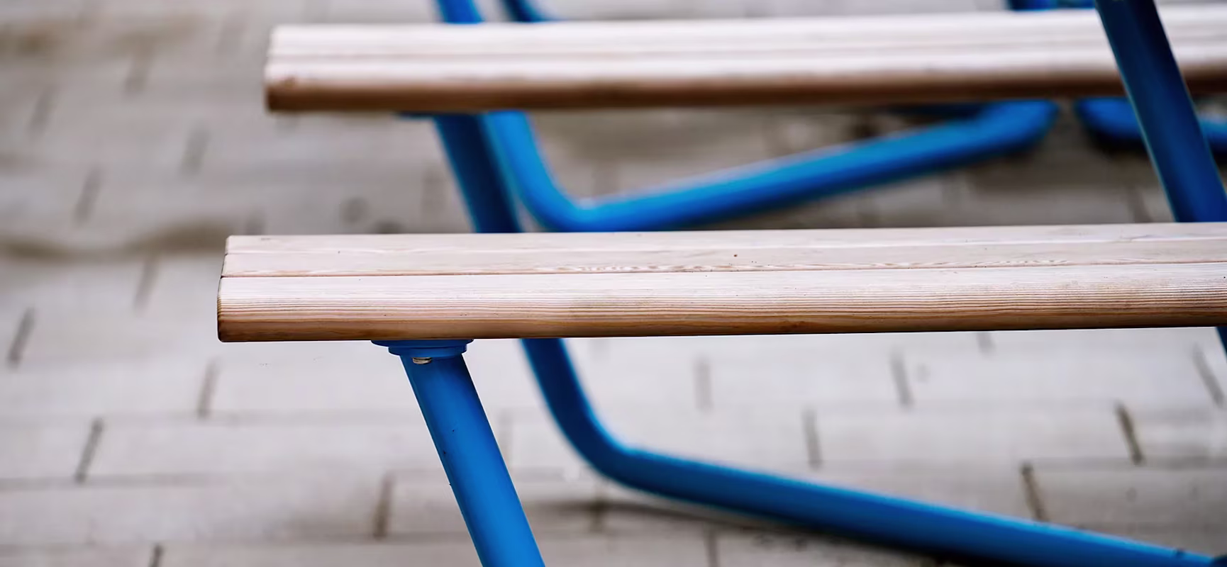 agora bench and table set designed to be accessible for wheelchair users