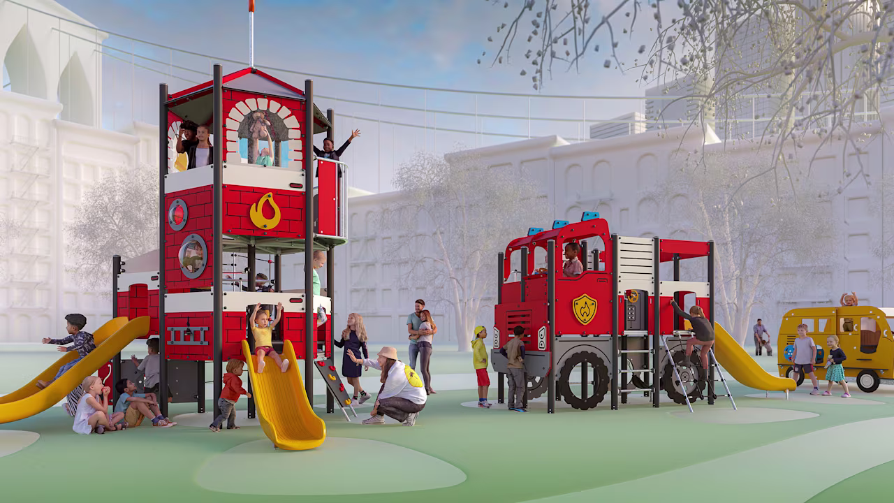 The Fire Station and Fire Truck - LARGE