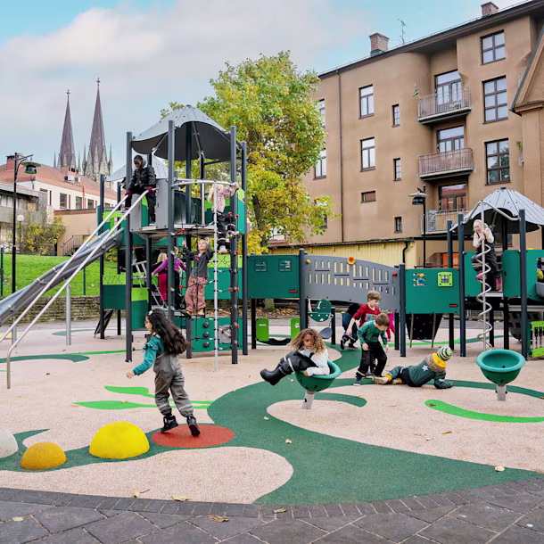 Eksempel på en mellomstor lekeplass