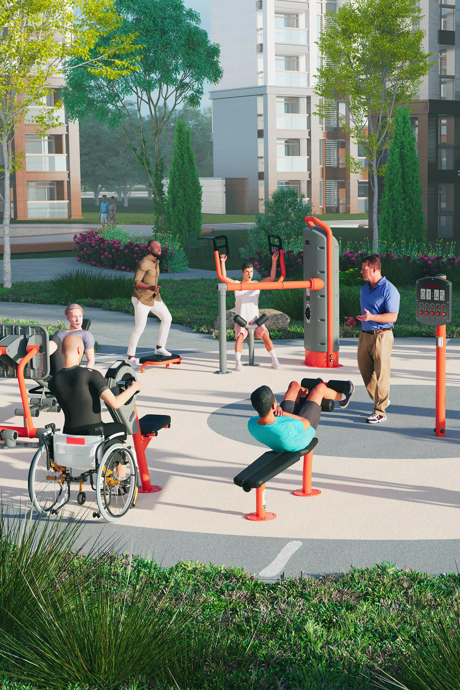 Concept design for an outdoor fitness area