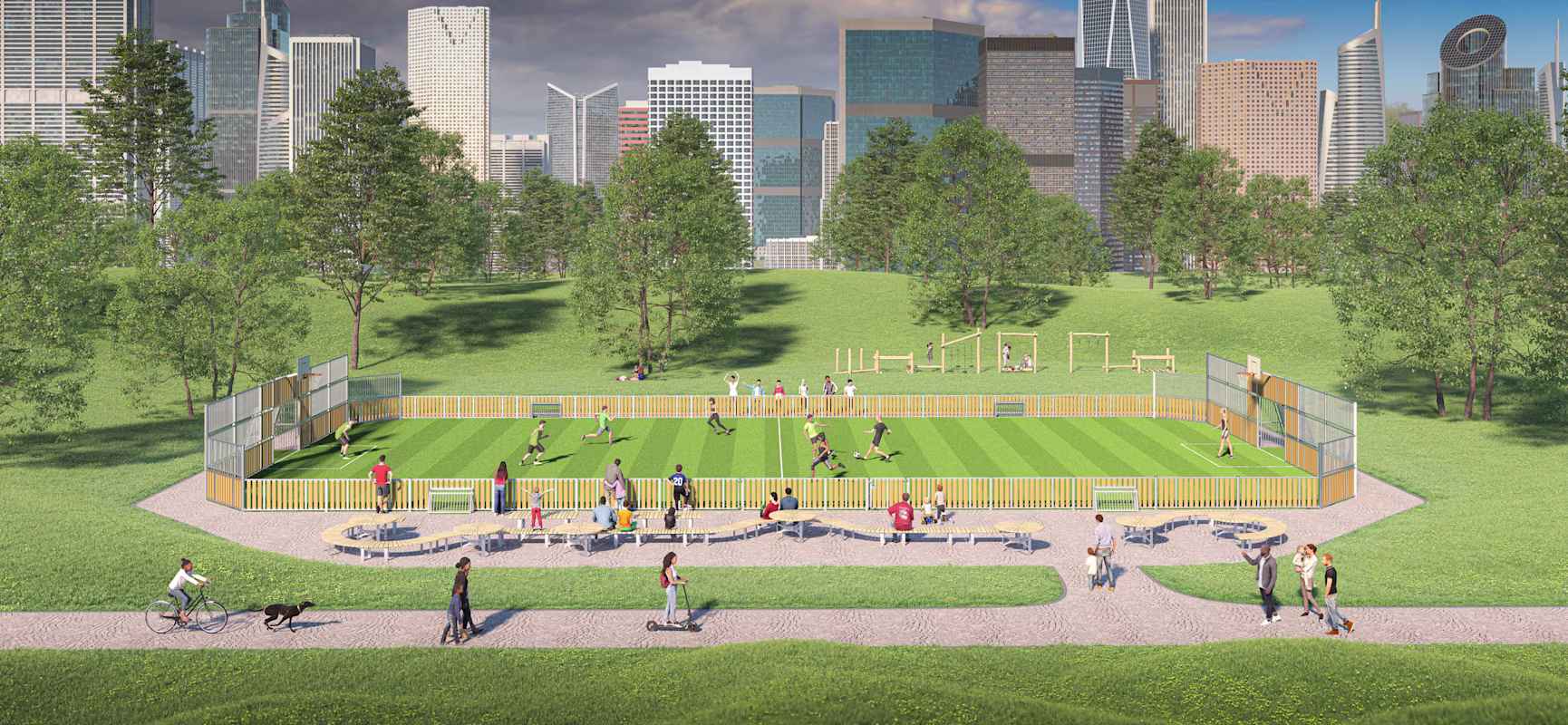 Design idea of a multi sport court in a park