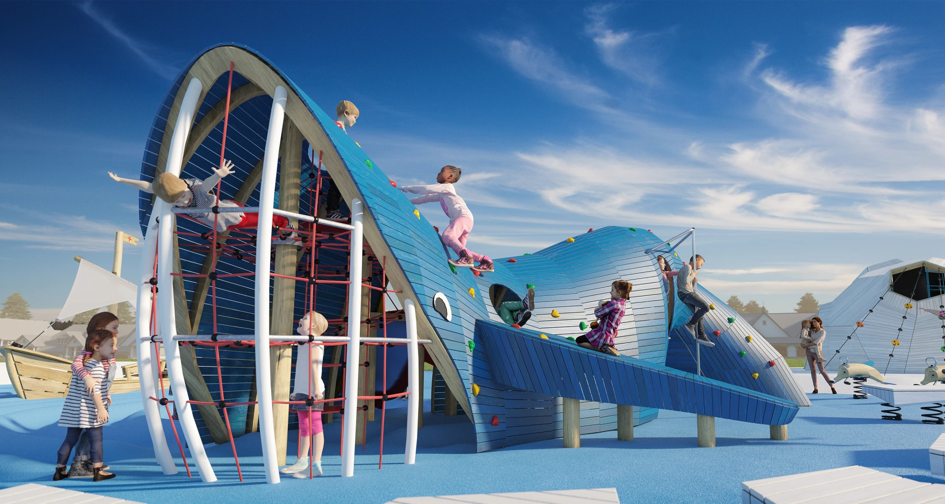 Design rendering of a whale play structure