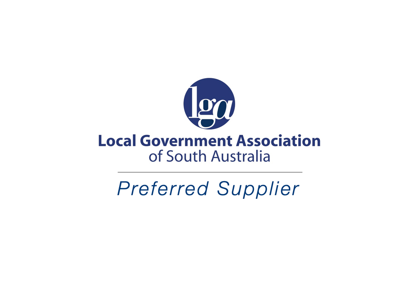 Logo reading “Local Government Association of South Australia – Preferred Supplier” with blue text and circular LGA emblem on white background