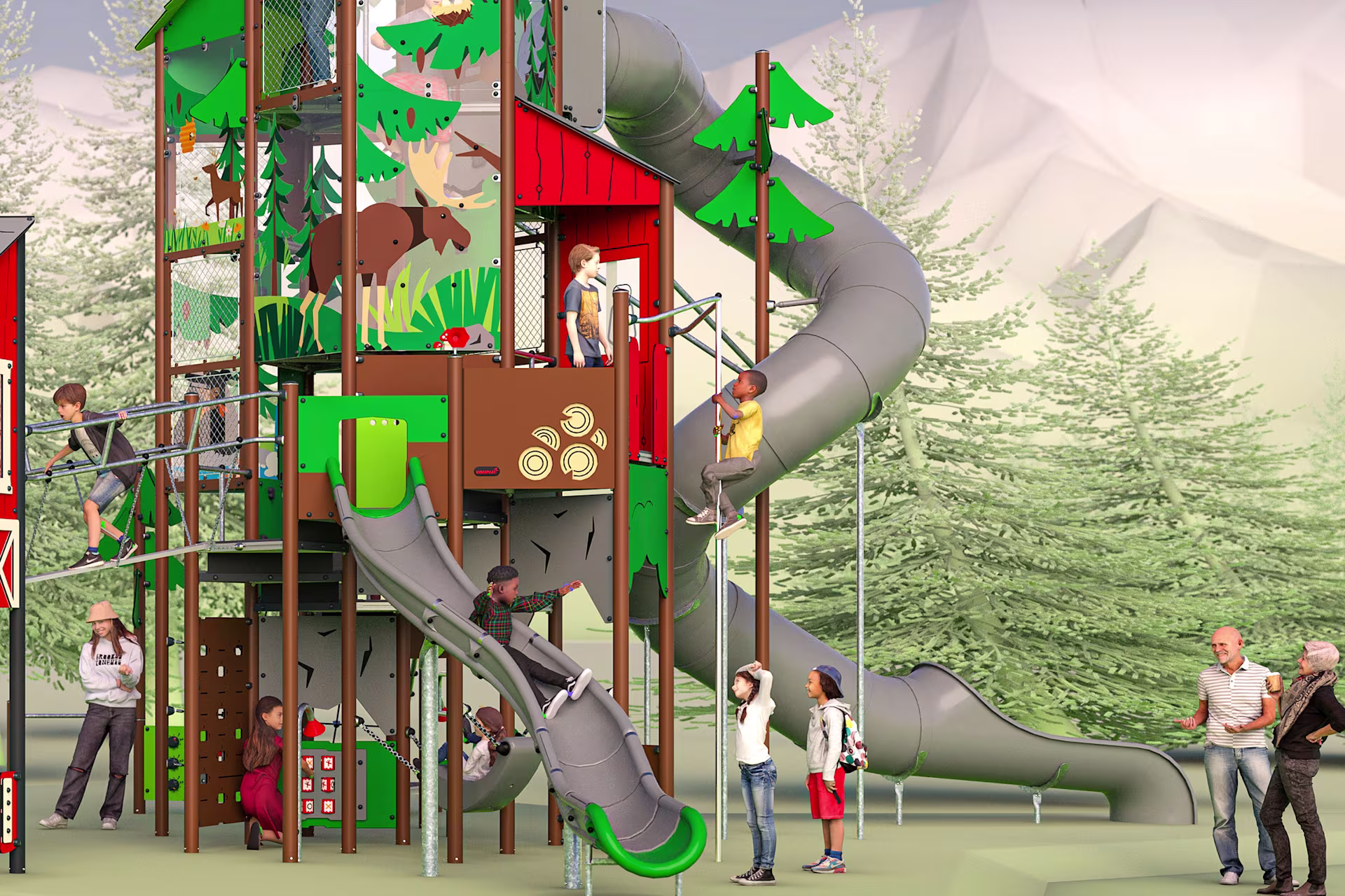 The Pine Tree Forest and Lumber Truck - SLIDES