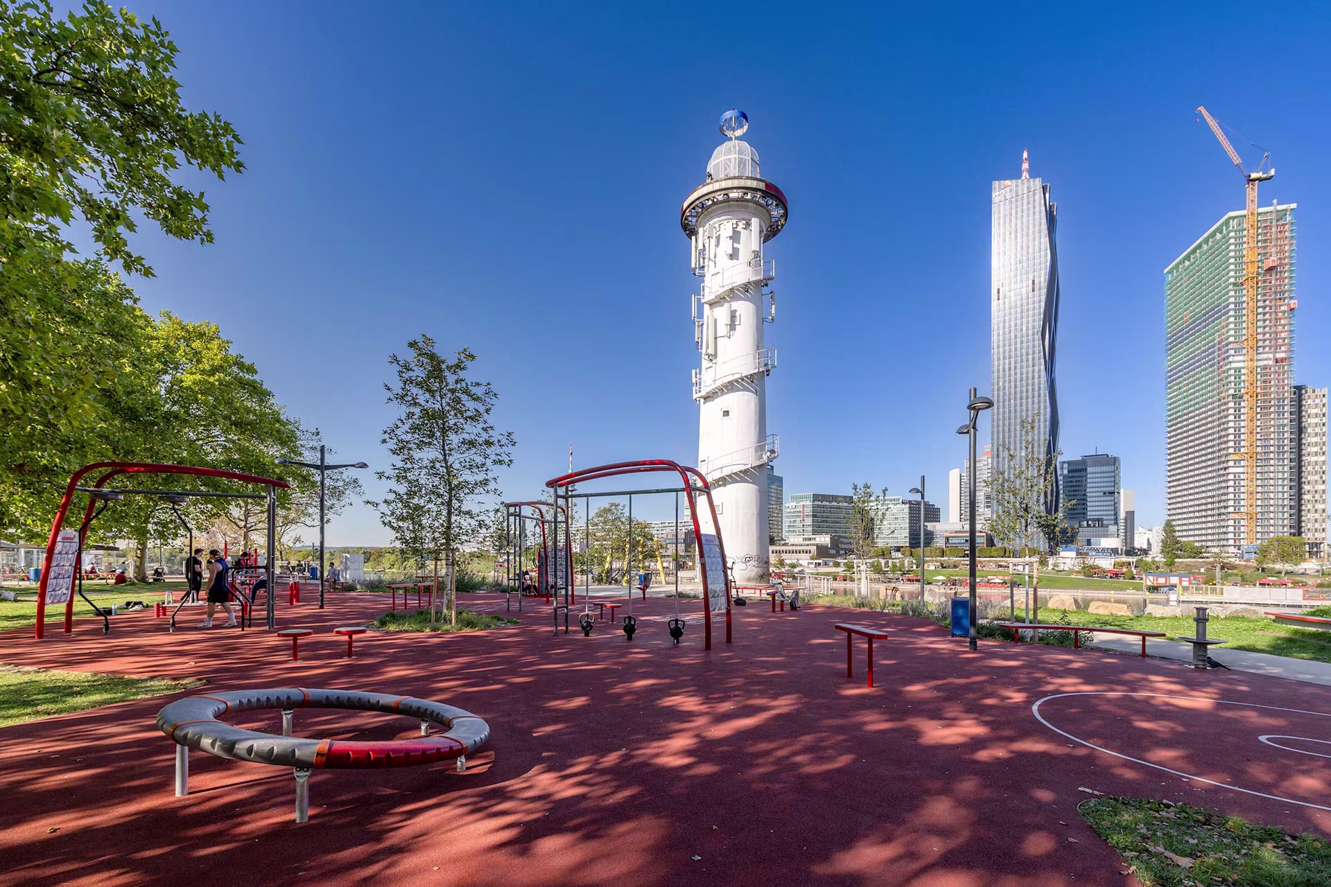 Fitnessbereich auf der Donauinsel in Wien
