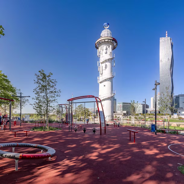 Fitnessbereich auf der Donauinsel in Wien