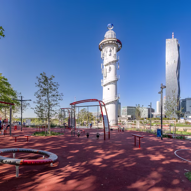 Fitnessbereich auf der Donauinsel in Wien
