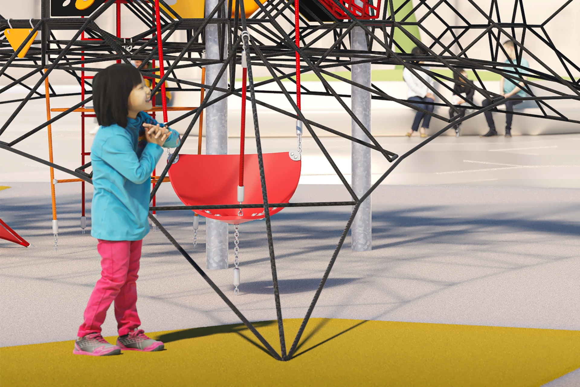 Children meeting at a membrane seat