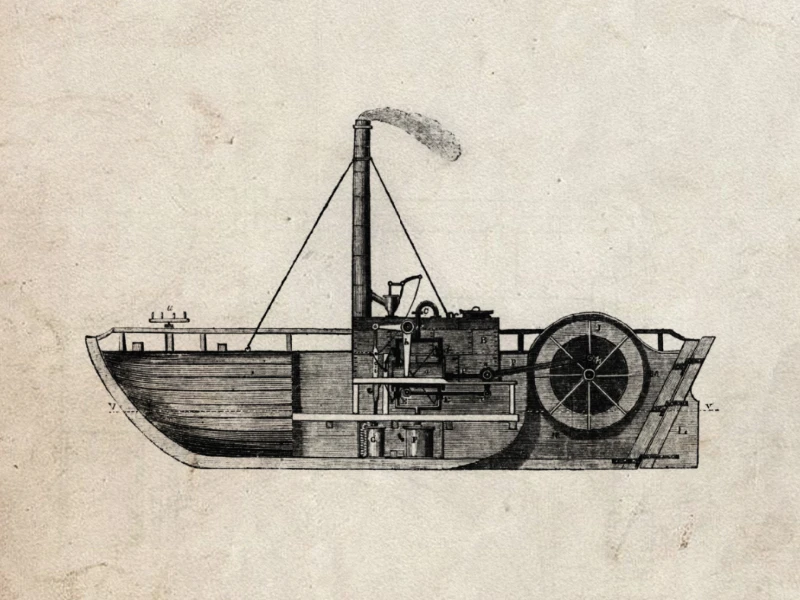 Zetland Park - Charlotte Dundas ship - Drawing