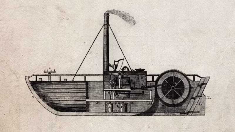 Zetland Park - Charlotte Dundas ship - Drawing