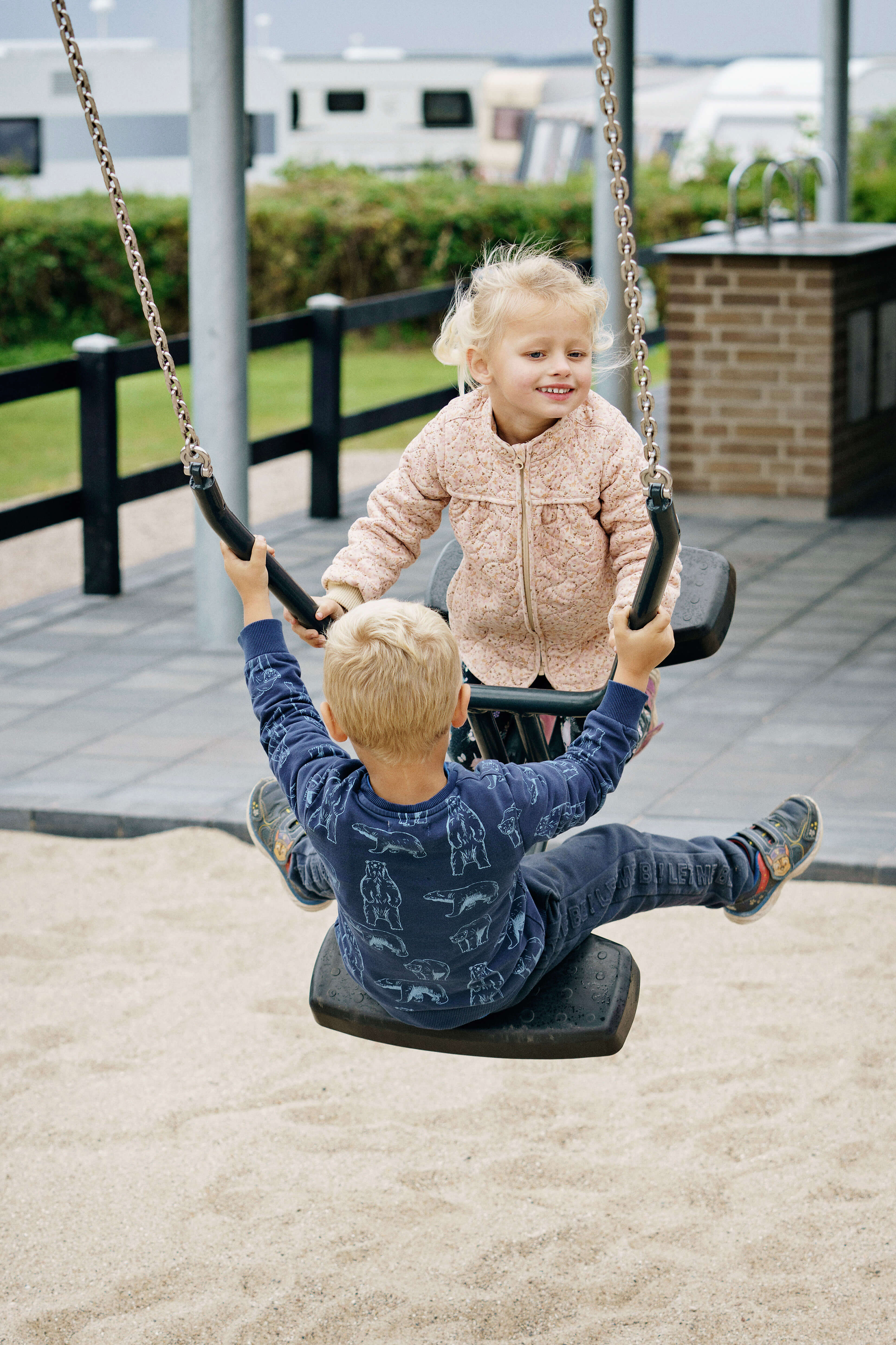 Camp One - Kids on swing