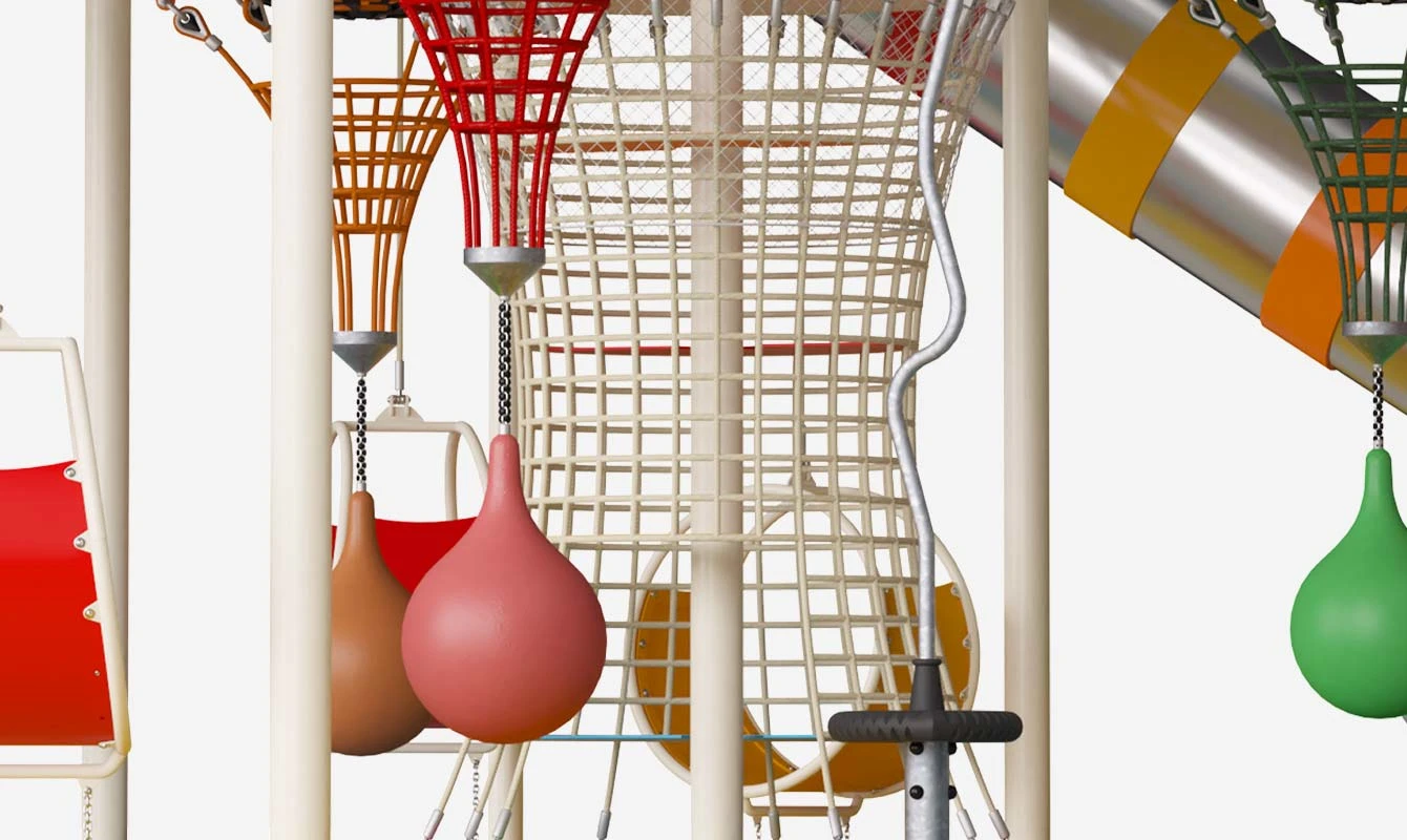 A funnel net play structure