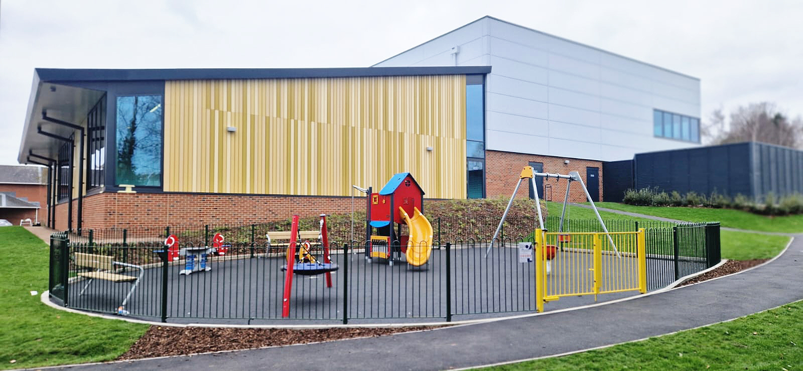 Full view of leisure centre toddler playground