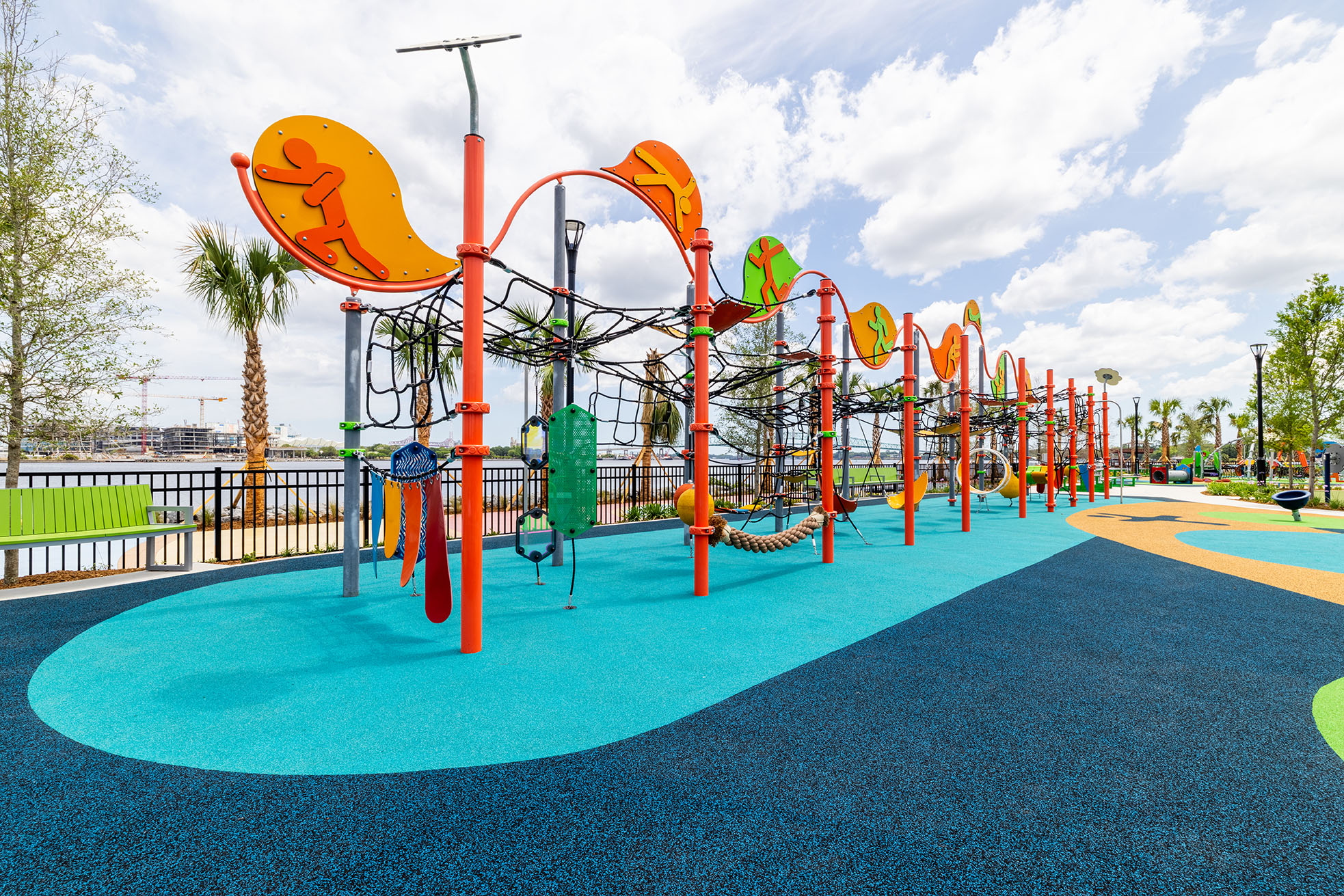 A custom climbing structure at The Gym at RiversEdge in Jacksonville, Florida