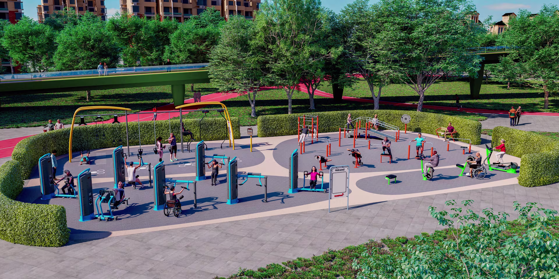 Gran diseño conceptual de un sitio de fitness inclusivo