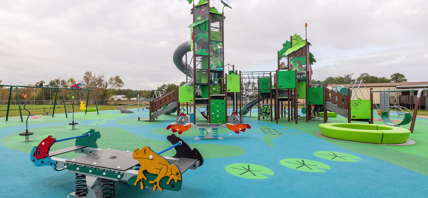 GIANT playground tower at River Pines Elementary School