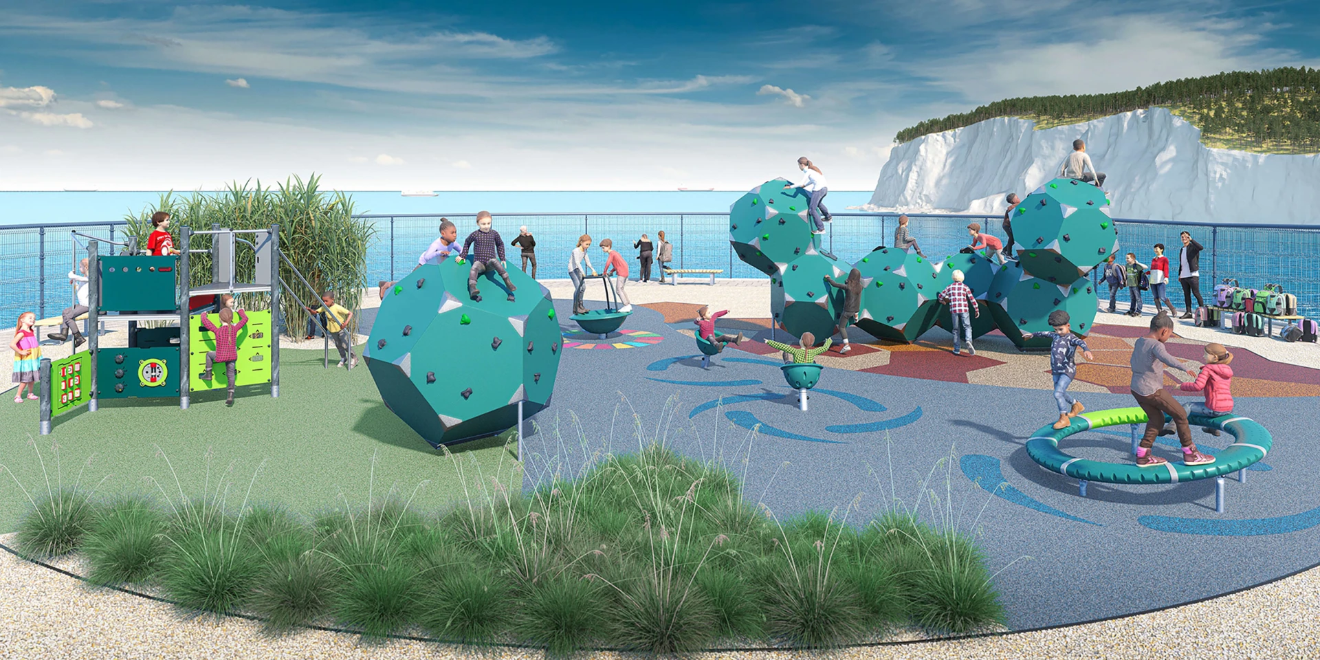 Designidee für einen CO₂-armen Spielplatz für Schulkinder