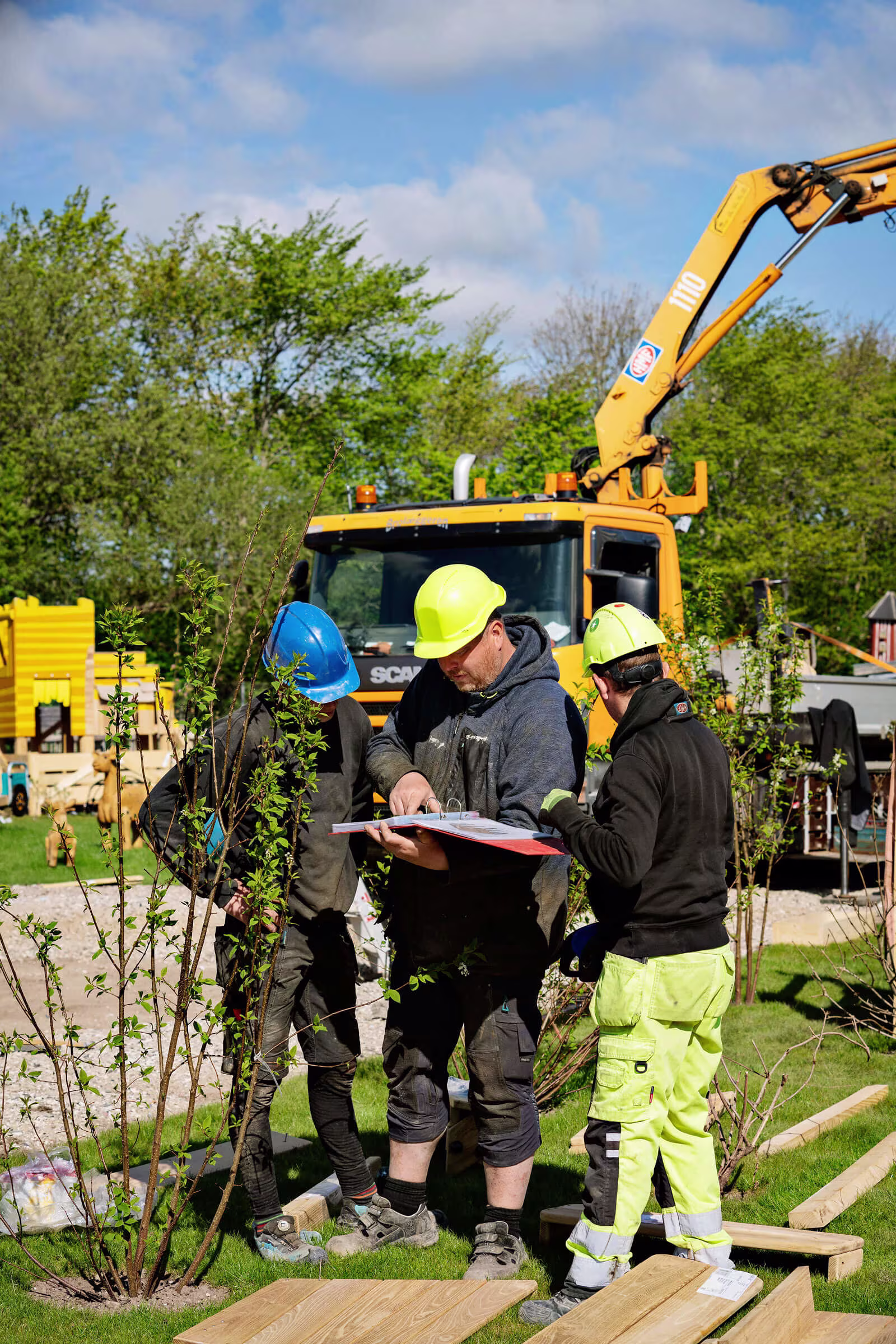 post-installation inspection of a playground in Randesr Regnskov