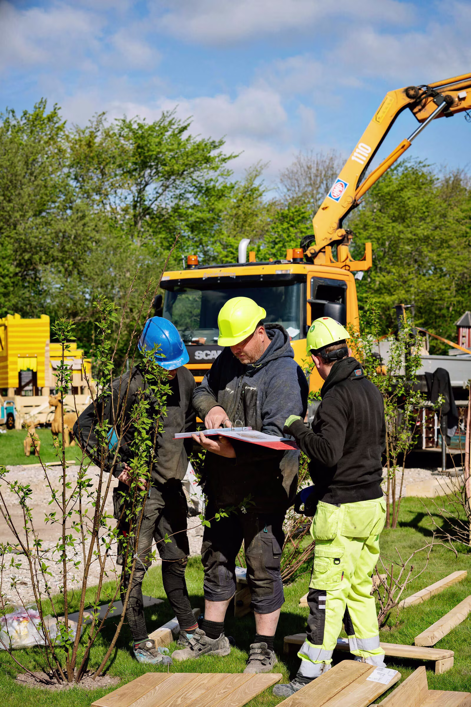 post-installation inspection of a playground in Randesr Regnskov