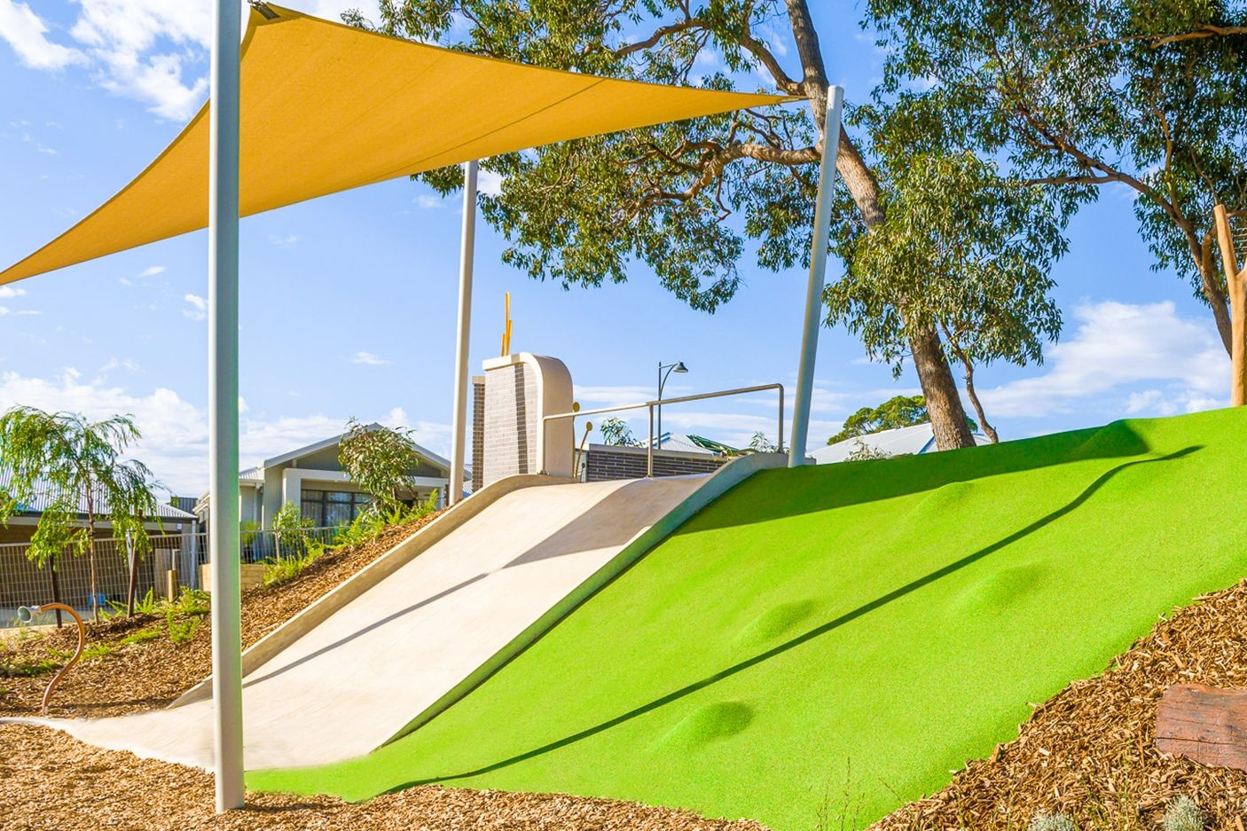 playground with sun shade installed