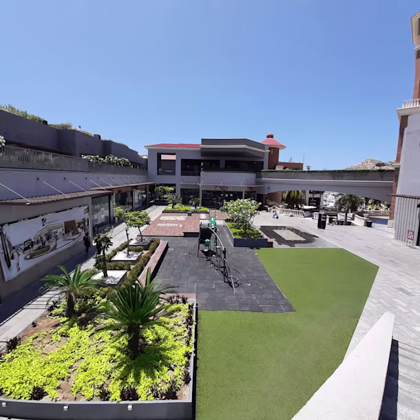 drone photo of playground landscaping