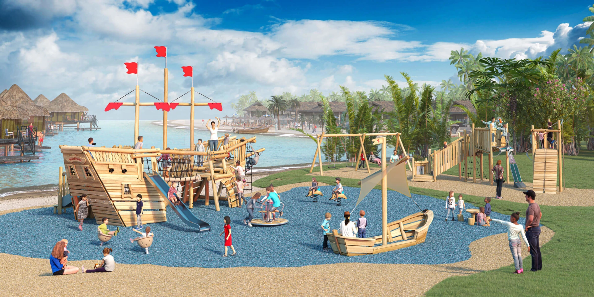 A pirate themed playground design solution from KOMPAN