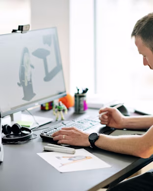 man planning and designing an outdoor fitness product