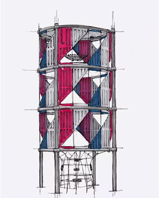 Infinity playground tower hand drawn sketch