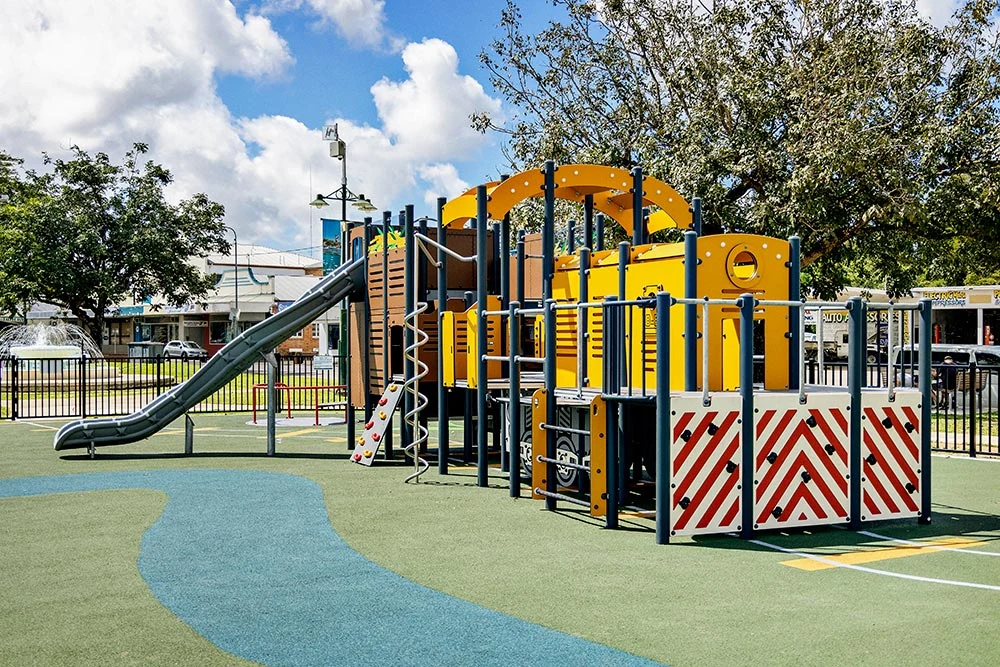 hero image of tractor themed playground in Rotary Park in Australia