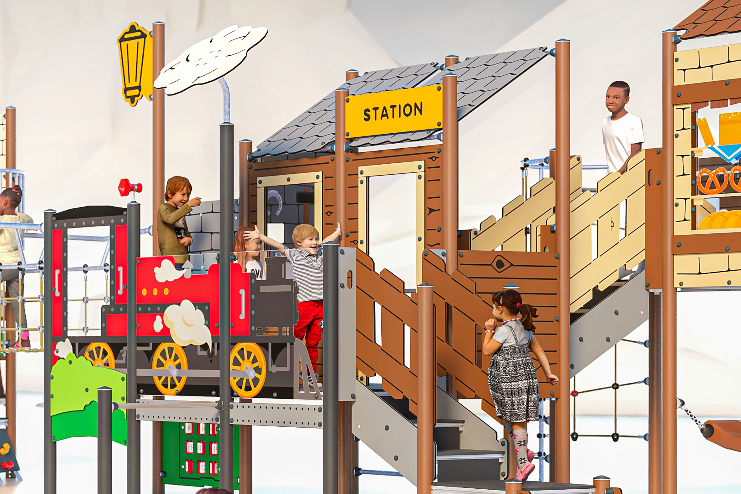 The Locomotive and Train Station - LEFT