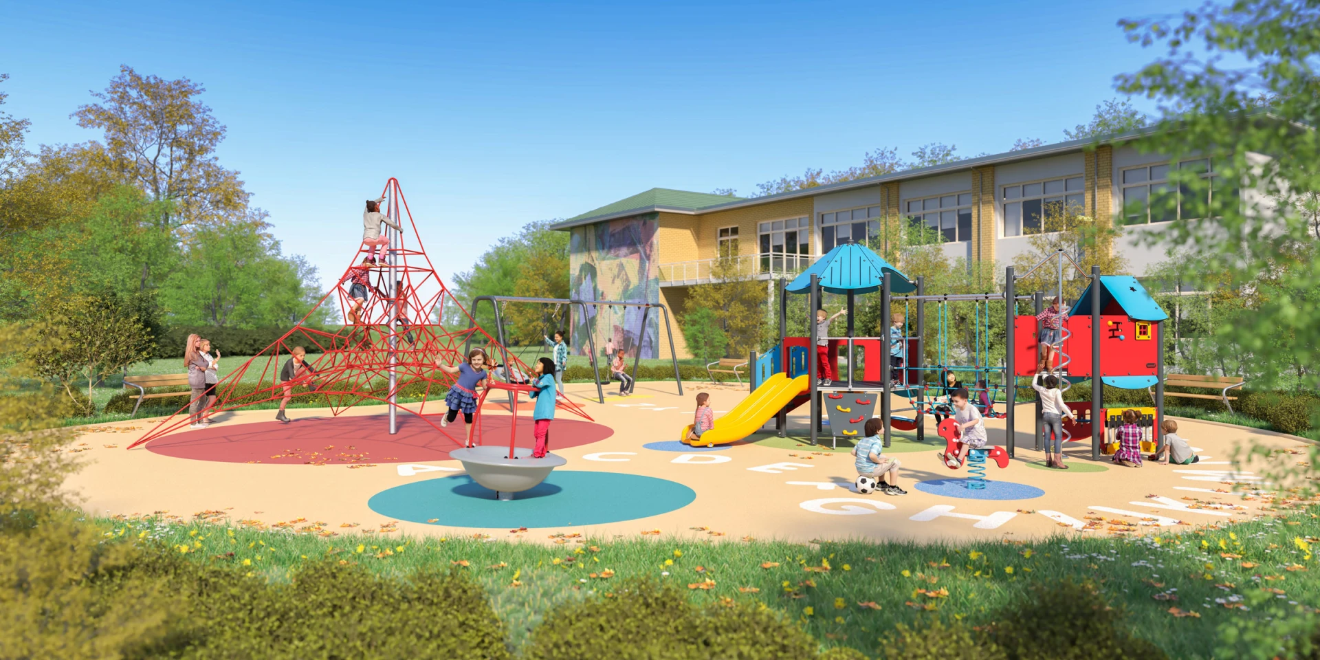 Designvorschlag für einen Kindergarten-Spielplatz