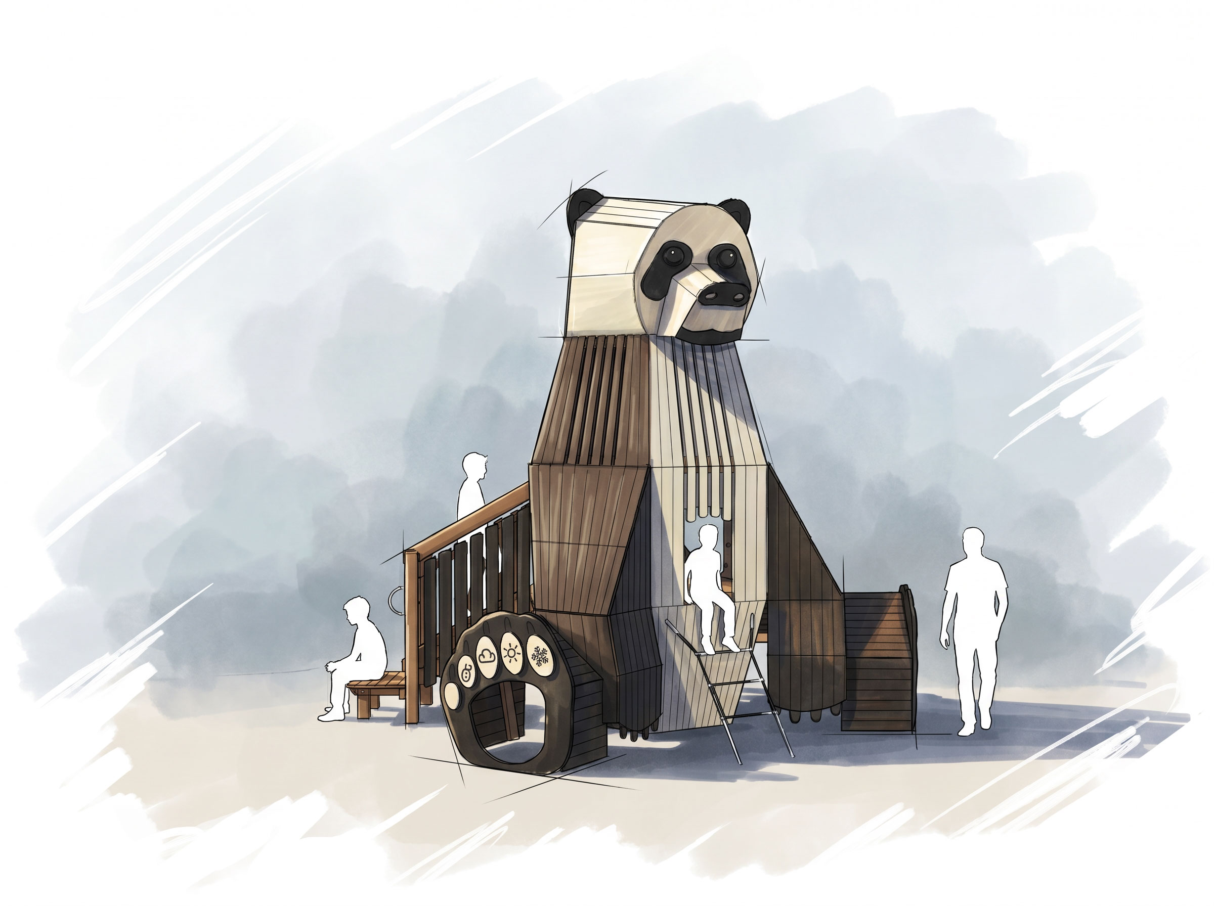 robinia-infinity-sculpture sketch panda