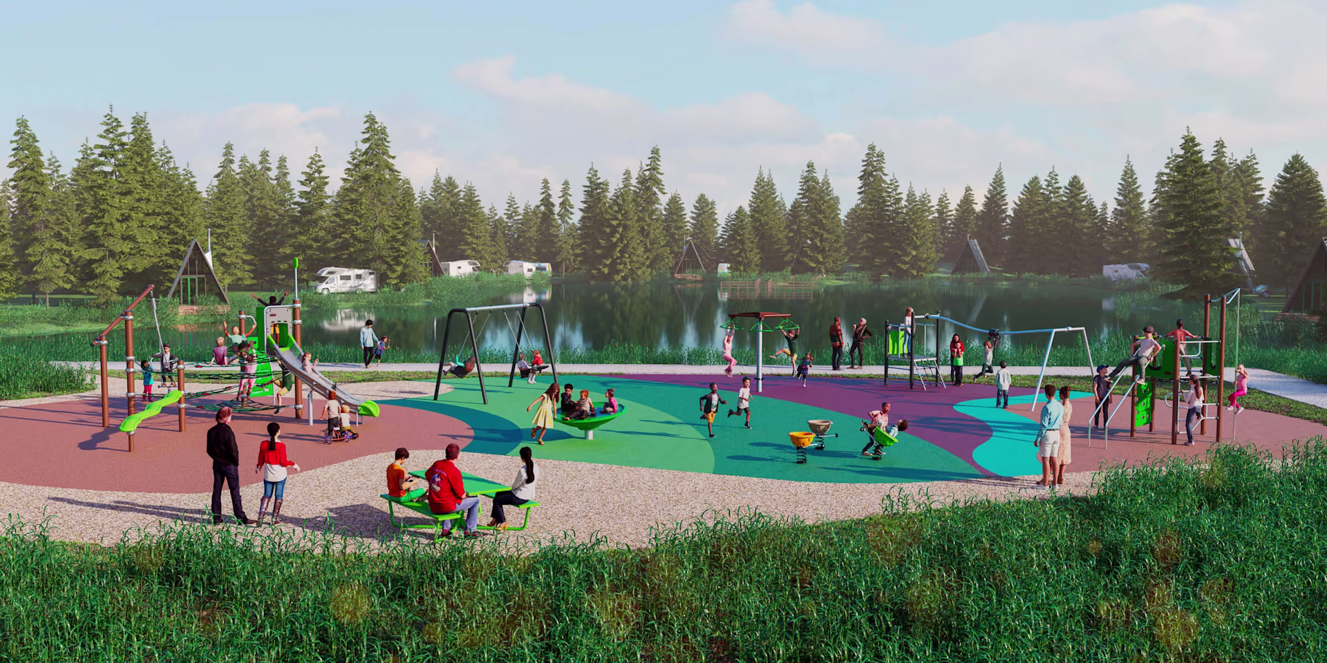 Design idea of a camping ground playground