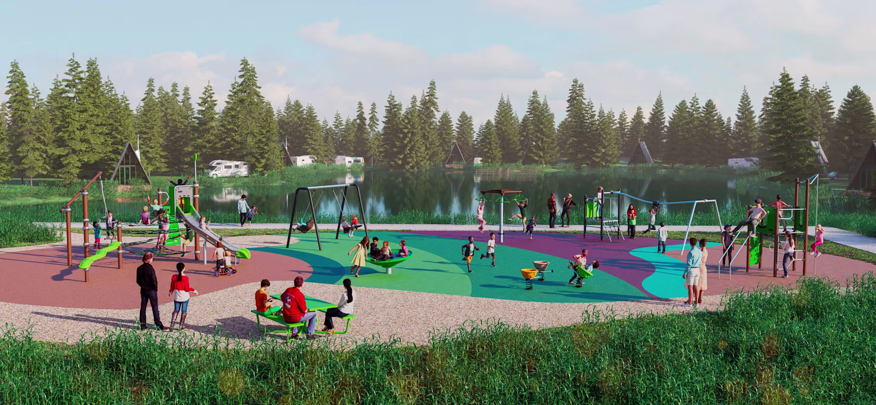 Design idea of a camping ground playground