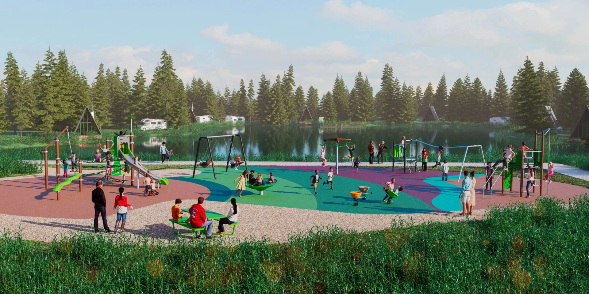 Design idea of a camping ground playground