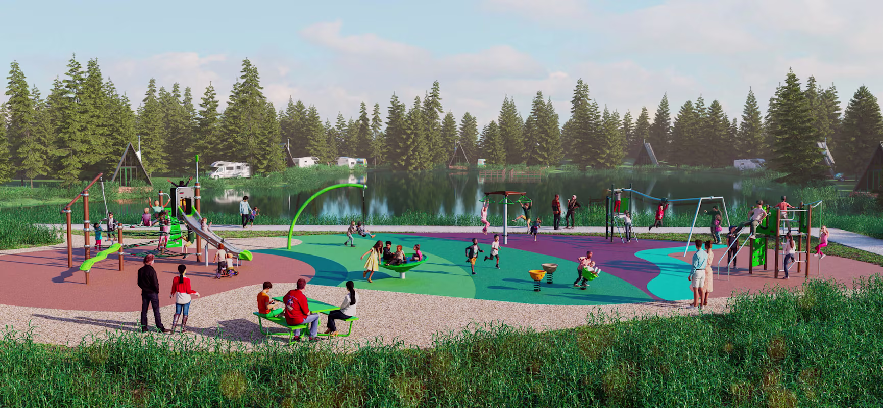 Design idea of a camping ground playground