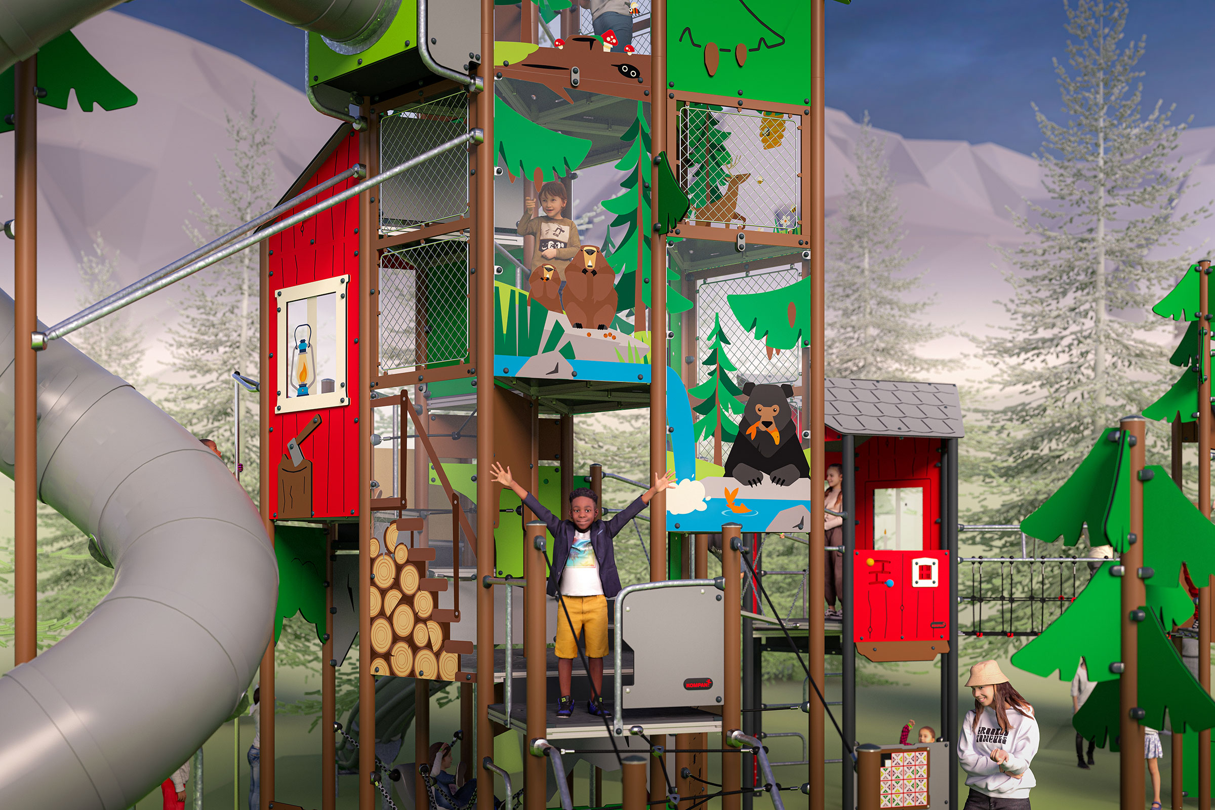 The Pine Tree Forest and Lumber Truck - LEFT