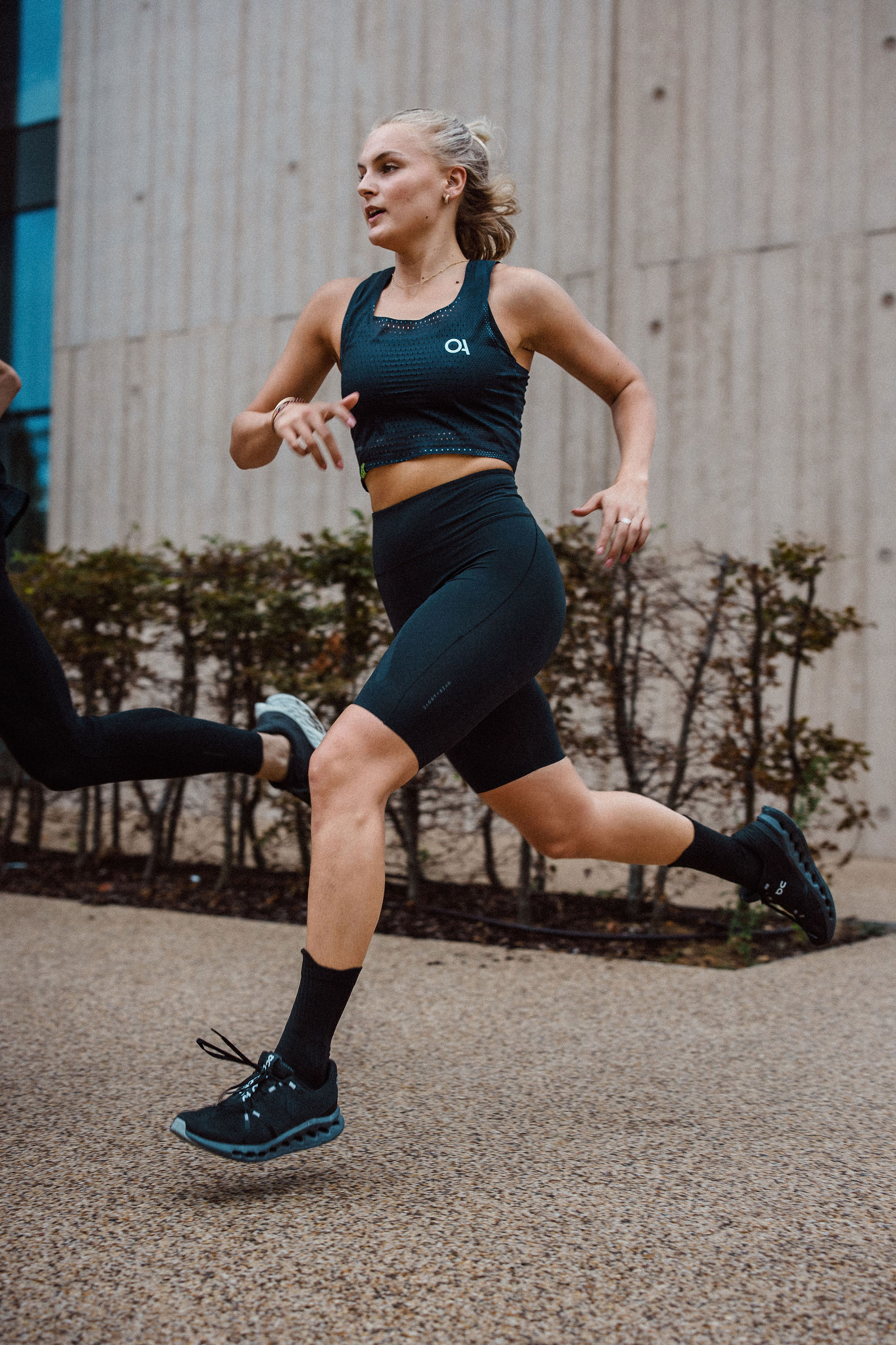 Running Woman in Compression Gear