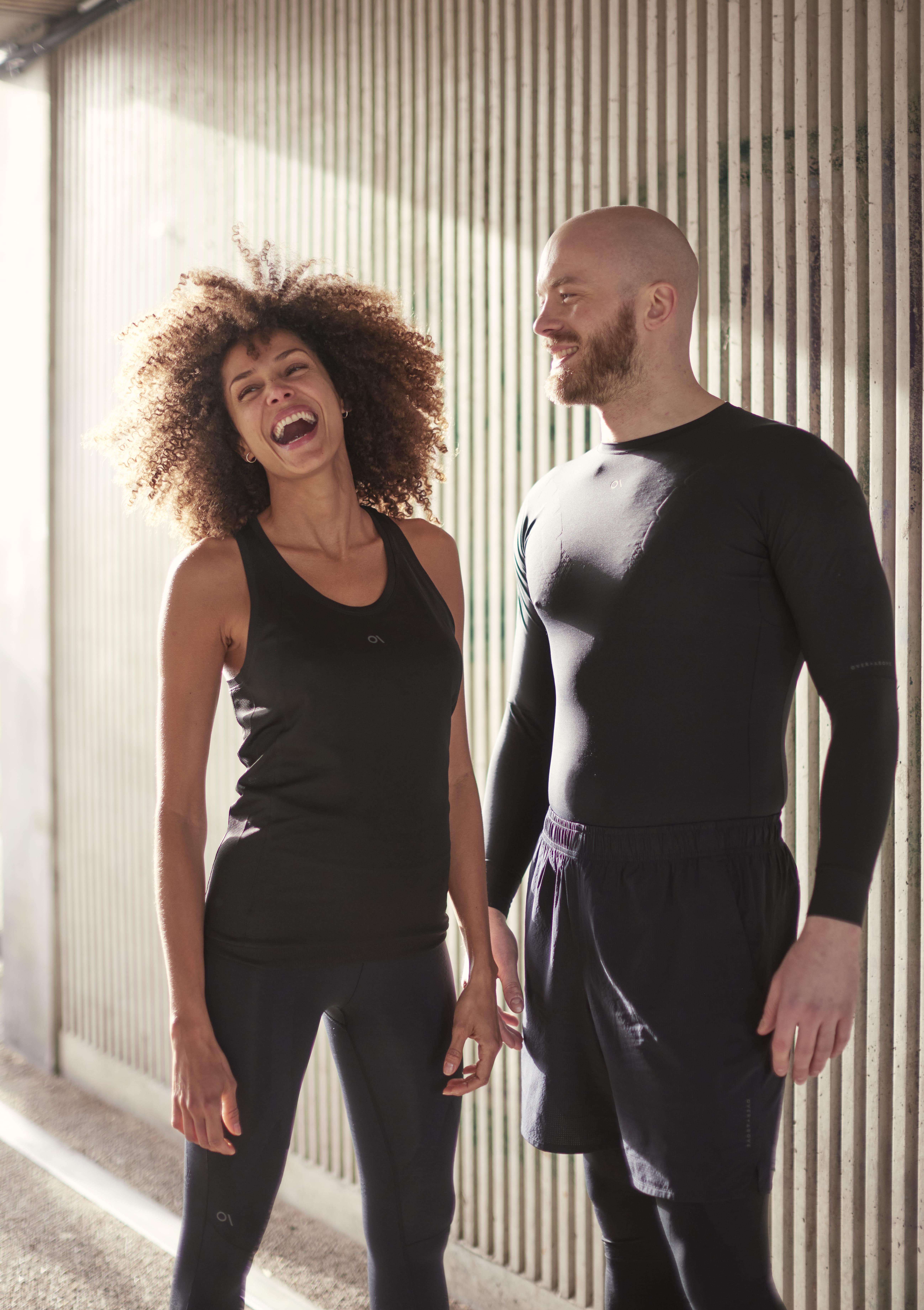 A Woman and a Man in Compression Top 