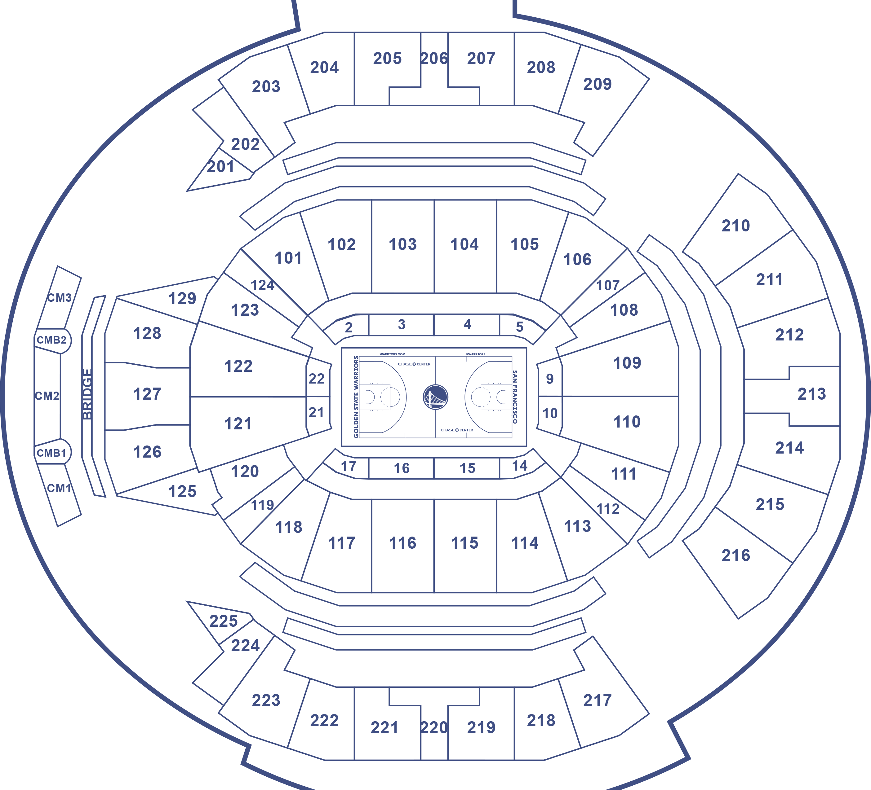 Chase Center Arena Seating Chart