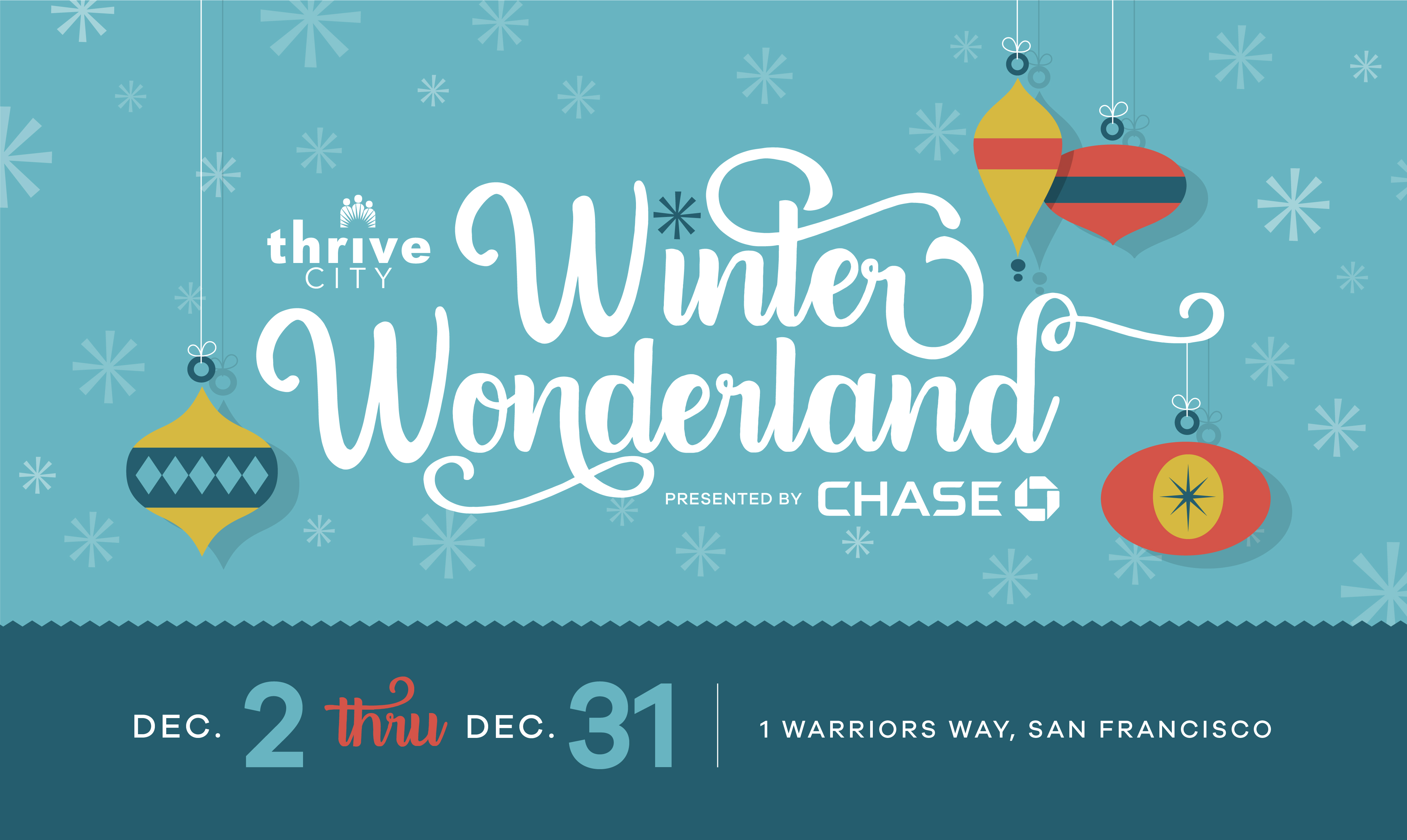 Warriors and Chase to Host Thrive City Winter Wonderland Throughout December