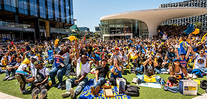 Warriors watch parties at Chase Center? Fun!