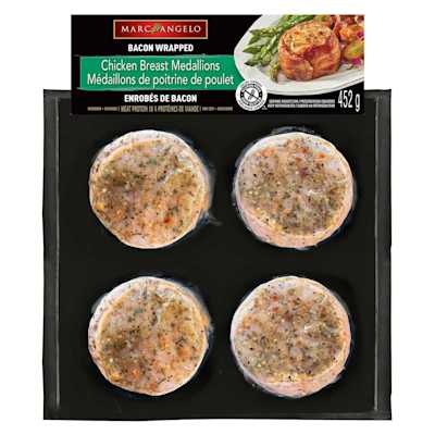 Bacon wrapped chicken medallion 4-pkg