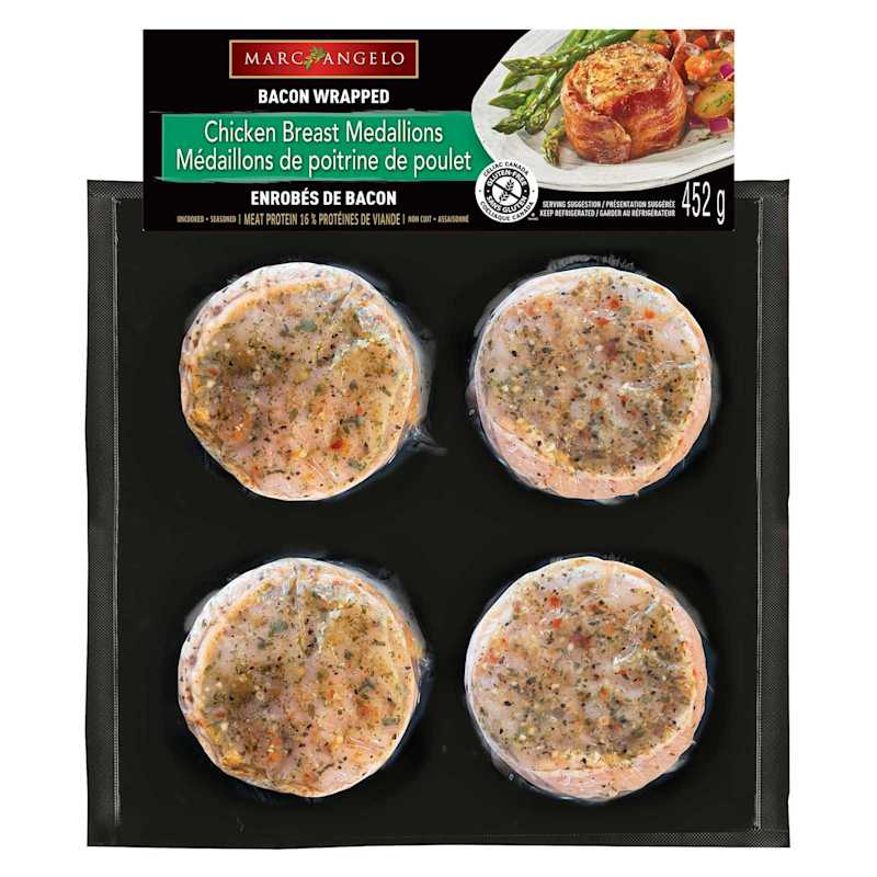 Bacon wrapped chicken medallion 4-pkg