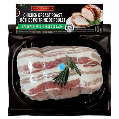 CON1487p 11315 MA Bacon Wrapped Chicken Roast 600g F Front 3D copy